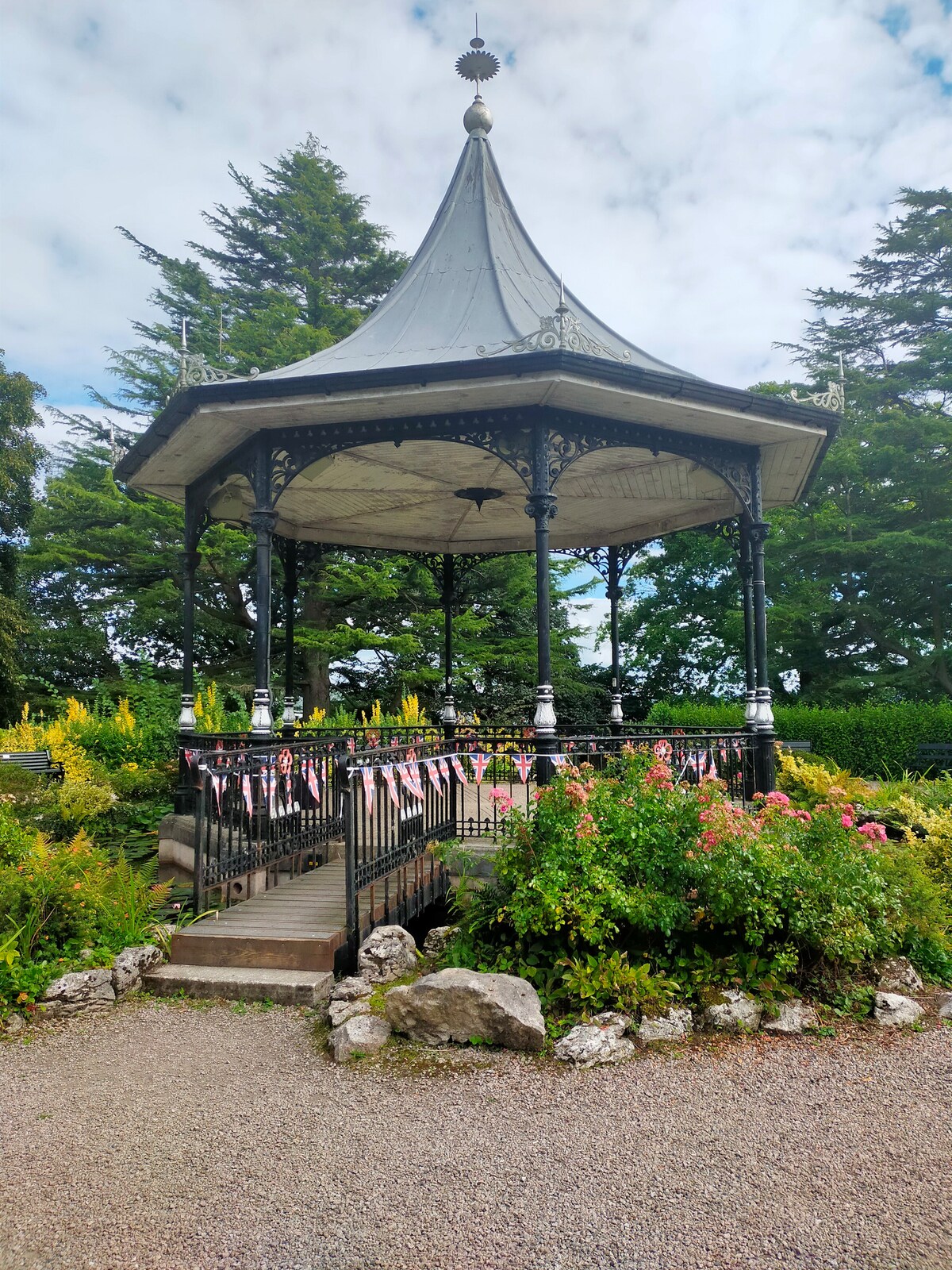 The band stand in near the front