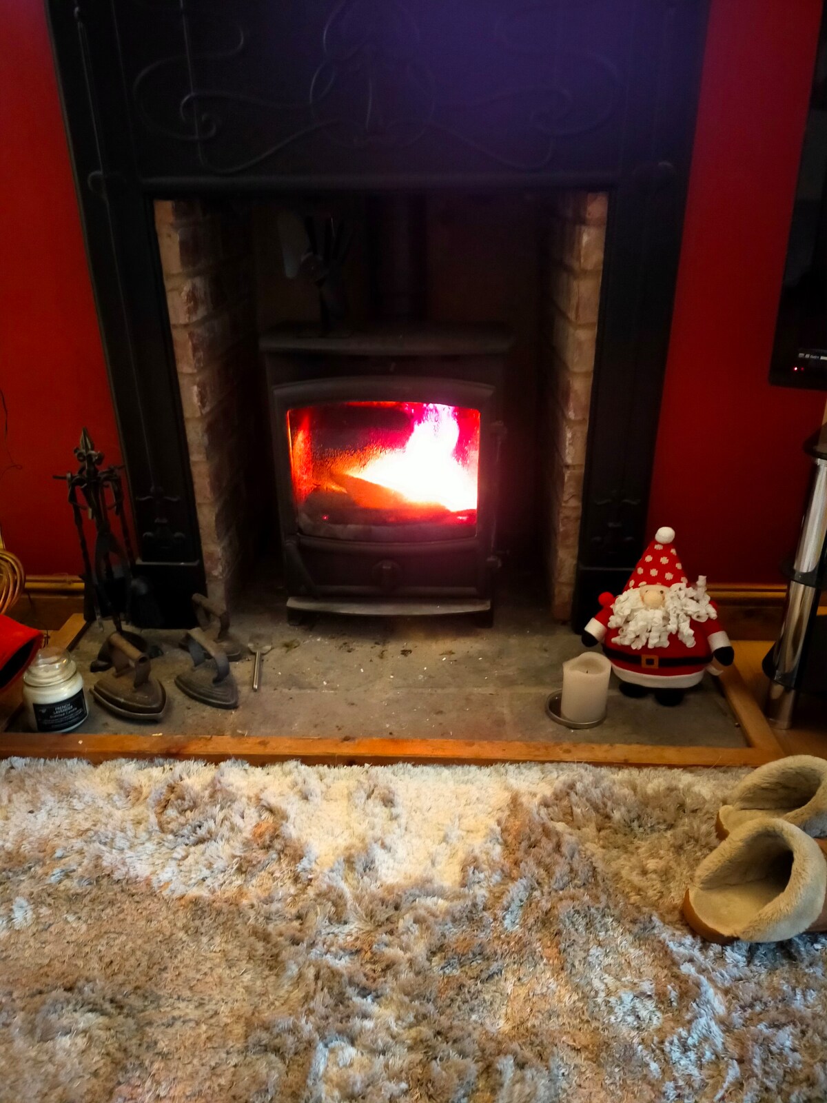 Roaring log burner